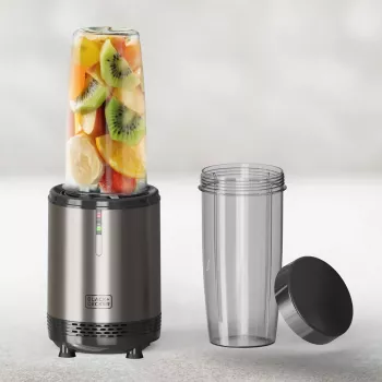 BLACK+DECKER ES9120160B Personal Blender 1000W 2x 600ml Tritan pudeliga ja kaasaskantavate kaantega