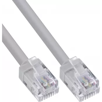 InLine® modulaarne ümmargune kaabel RJ12, isane-isane, 6-südamik, 6P6C, 3m, hall