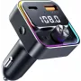 SENCOR SWM 3000 Bluetooth FM-saatja USB-A QC3.0, USB-C PD 3.0, MP3-esitus, käed-vabad kõned, Siri ja Google Assistant