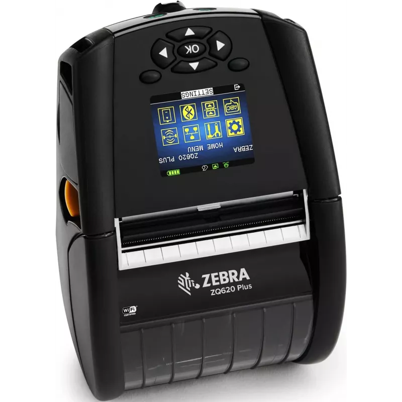 Zebra DT Printer ZQ620 Plus 3in/72mm Healthcare English fonts Wi-Fi 6 Dual Radio (802.11AX/BT5.x) Linered platen 0.75in core Group E Belt clip