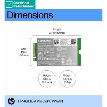 RENEW GOLD HP 4G LTE Modem m.2 WWAN Cat 16 L860-GL-16 Mobile Broadband Cellular (ühilduv WWAN-valmis EliteBook 630 640 645 660 830 840 860 1040 G11, x360 G11, ProBook 440 460 465 G11, ZBook Firefly Fury Power 14 16 G11 G11A)