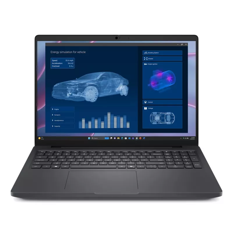DELL Pro Max 16 MC16255 Copilot+ PC AMD Ryzen AI 5 PRO 340 Sülearvuti 40,6 cm (16) Full HD+ 16 GB LPDDR5x-SDRAM 256 GB SSD Wi-Fi 7 (802.11be) Windows 11 Pro Must Inglise