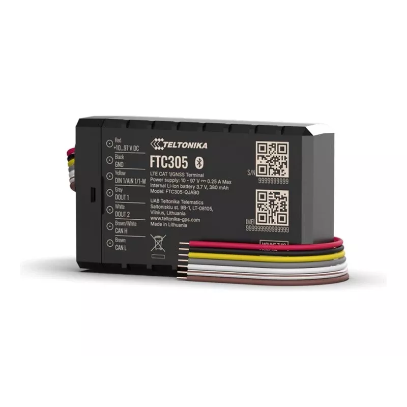 Teltonika FTC305 Kompaktne 4G LTE Cat 1 e-liikuvuse jälgija CAN-andmete lugemisega