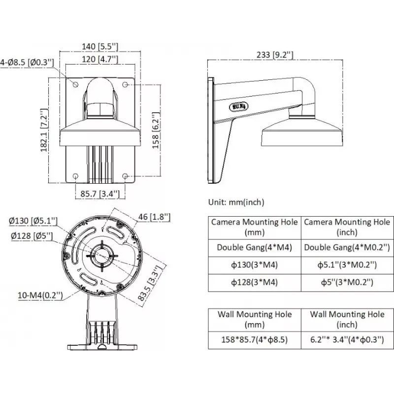 Hikvision DS-2200ZJ-WA-140 Seinakinnitus