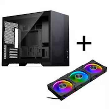 PHANTEKS XT M3 PC-korpus, minikorpus + D30 PWM Regular Airflow D-RGB ventilaatorid, 3 pakki, must