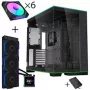Lian Li O11D EVO RGB PC-korpusekomplekt + HydroShift II LCD-S 360TL AiO + 6x UNI FAN SL-INF 120 Reverse Blade ventilaatorit + UNI HUB SL-INF - must