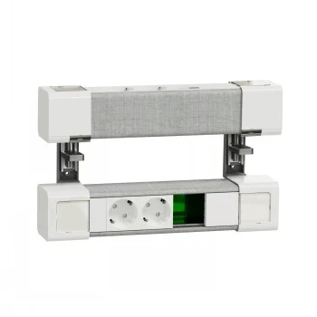 SCHNEIDER ELECTRIC UNICA SYSTEM+ LAUASEADE 4XSCHUKO+USB A/C+RJ45 OPT, VALGE/HALL