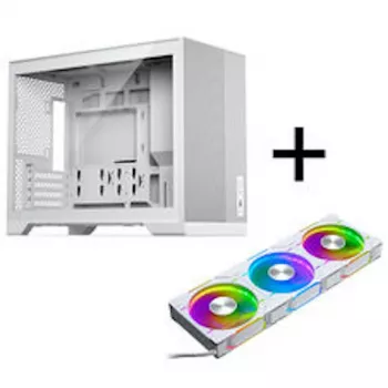 Phanteks XT M3 PC-korpus, minikorpus + D30 PWM Regular Airflow D-RGB ventilaatorid, 3 tk komplekt, valge