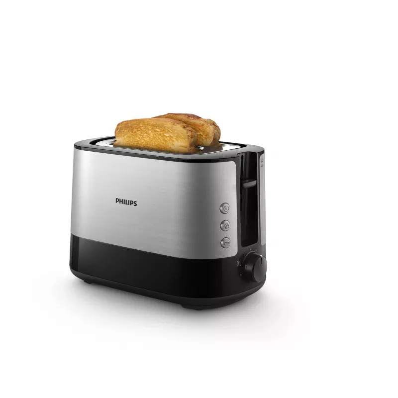 Philips Viva Collection Röstija HD2637/90 Laiade piludega 2 pilu röstija sisseehitatud saiakeste soojendajaga Must/Kahjustatud pakend