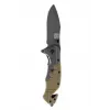 101 INC Commander Rescue Folding Knife Black/Tan