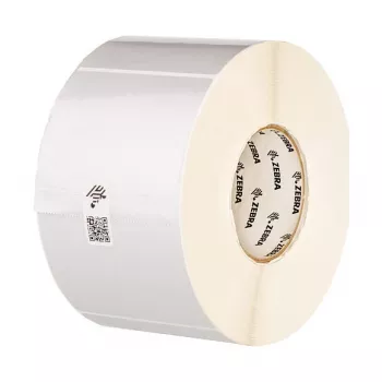 Zebra Z-Ultimate 3000T 3006628 etiketirull, polüester, hõbedane, püsiv liim, 70 x 32 mm, 25,4 mm südamik, Ø 127 mm, 2370 etiketti/rullis (28 440 komplektis)