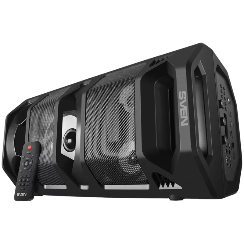 2.0 kaasaskantav kõlar SVEN PS-670, must, väljundvõimsus 2x32,5W (RMS), TWS, Bluetooth, FM, USB, microSD, LED-ekraan, kaugjuhtimispult, liitiumaku