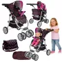 2-in-1 Stroller with Bag Carrycot Black-Pink 7706 Lean Toys