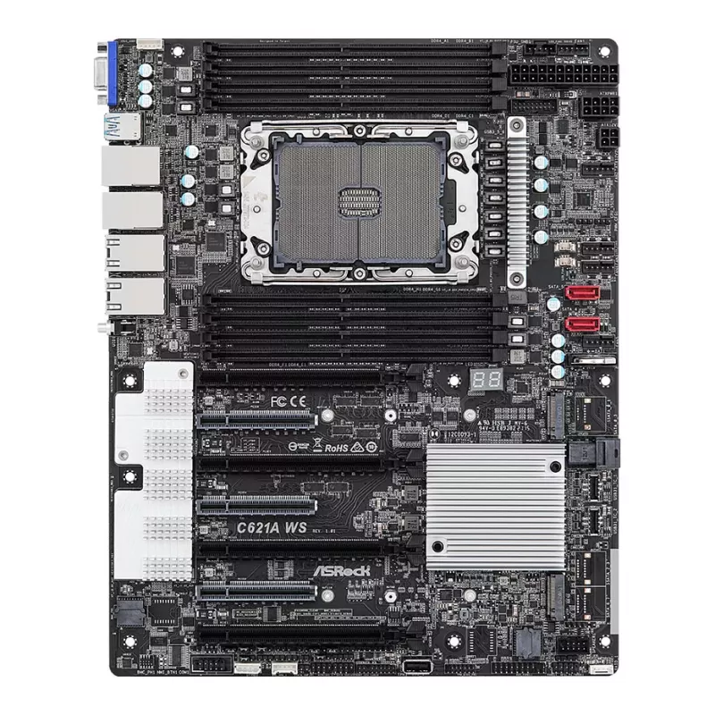 ASRock C621A WS emaplaat - Intel C621A kiibistik - LGA4189 pesa - CEB vormitegur - 8x DDR4 DIMM - 2x 10GbE LAN - IPMI