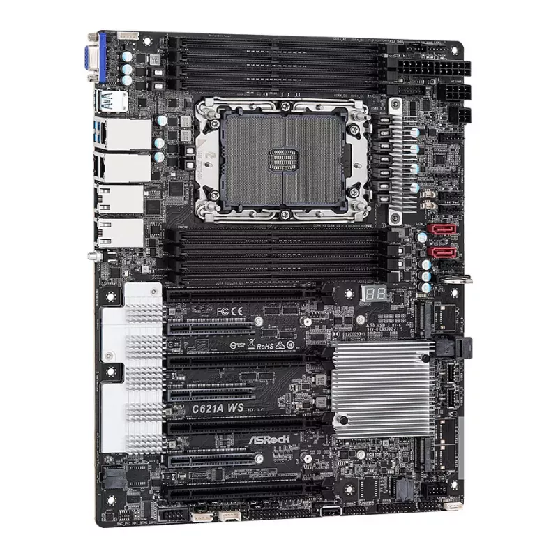 ASRock C621A WS emaplaat - Intel C621A kiibistik - LGA4189 pesa - CEB vormitegur - 8x DDR4 DIMM - 2x 10GbE LAN - IPMI