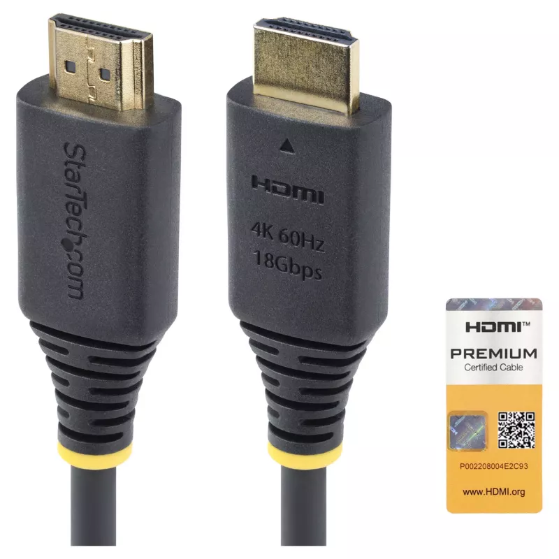 StarTech.com 1.5m (4.9ft) Premium Certified High Speed HDMI-kaabel, 4K60Hz, must