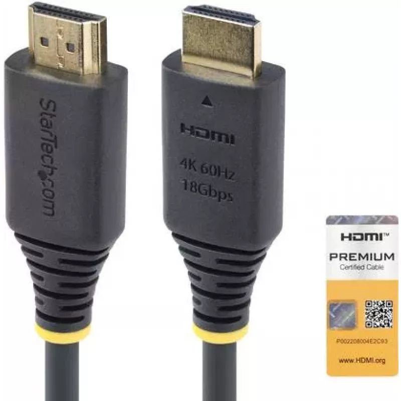 StarTech.com 1.5m (4.9ft) Premium Certified High Speed HDMI-kaabel, 4K60Hz, must