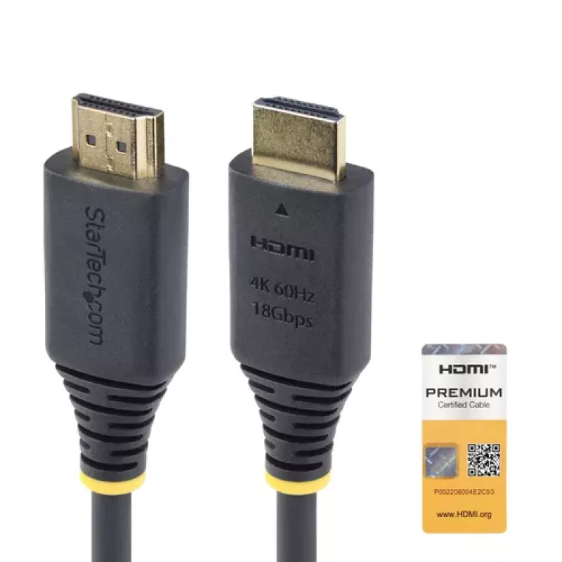 StarTech.com 1.5m (4.9ft) Premium Certified High Speed HDMI-kaabel, 4K60Hz, must