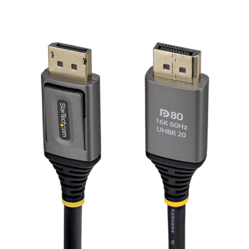 StarTech.com 0.5m DisplayPort 2.1 DP80 kaabel - DisplayPort isane isane - Must
