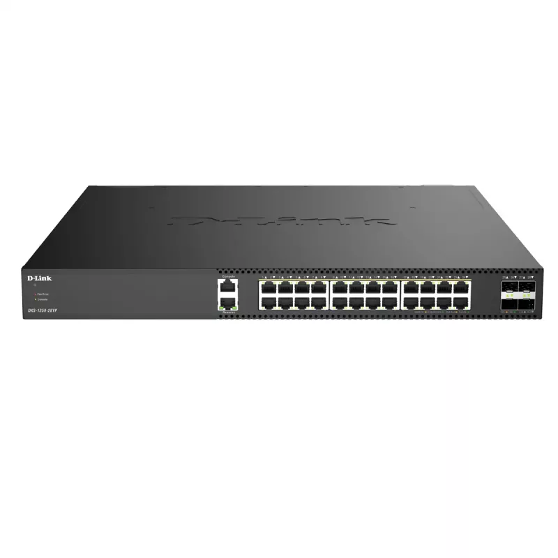 D-Link DXS-1250-28YP/E Smart Managed Multi-Gigabit PoE++ Switch with 4 x 25G SFP28 Uplinks