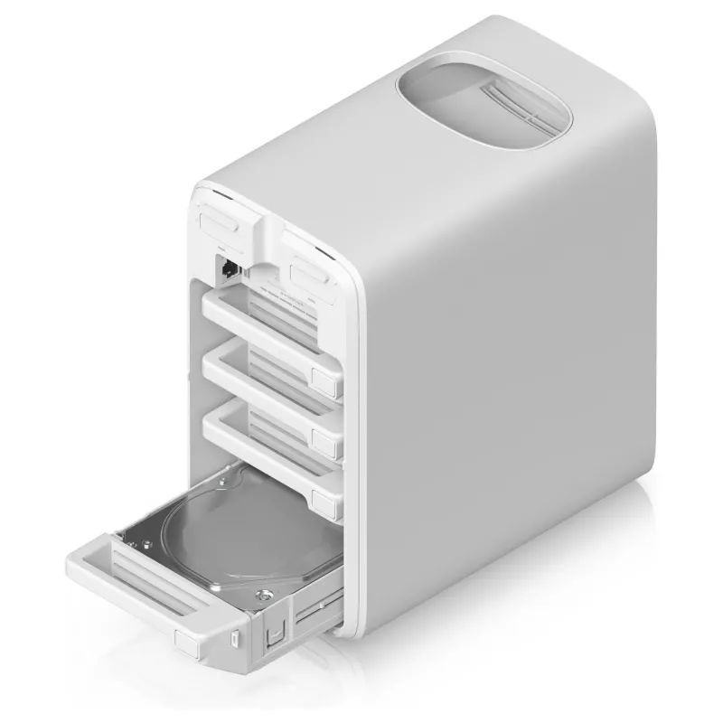 Ubiquiti UNAS-4-W 4-kohaline NAS-server, valge, 4GB RAM, 2.5GbE, 10GbE