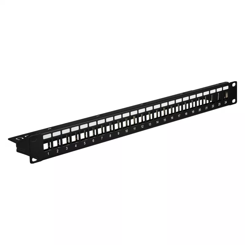 EFB Jaotuspanee 19 inch 1U 24-porti varjestatud Cat.6A must RAL9005