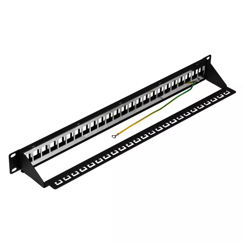 EFB Jaotuspanee 19 inch 1U 24-porti varjestatud Cat.6A must RAL9005