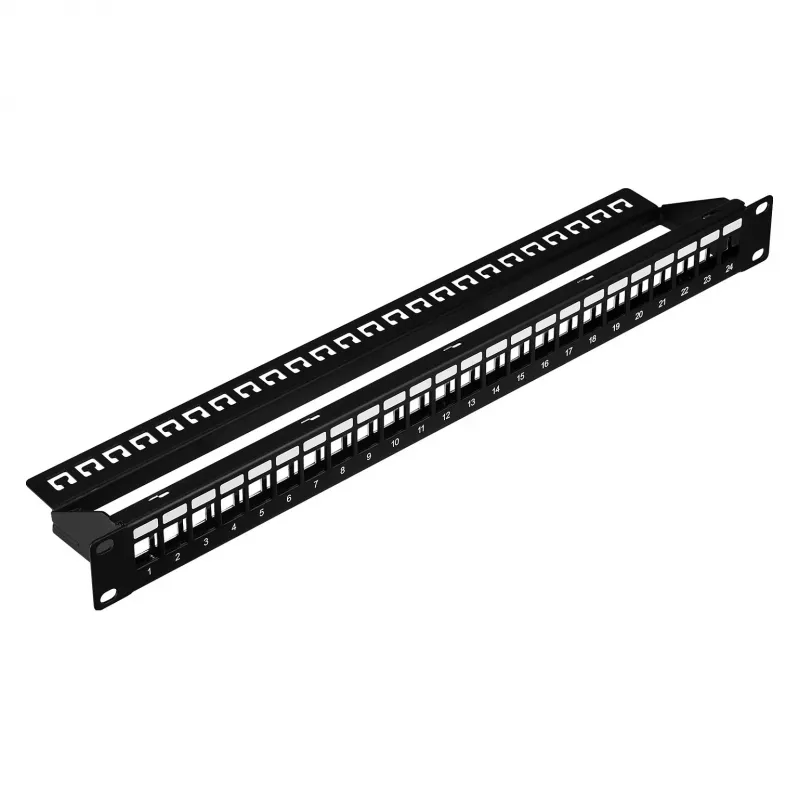 EFB Jaotuspanee 19 inch 1U 24-porti varjestatud Cat.6A must RAL9005
