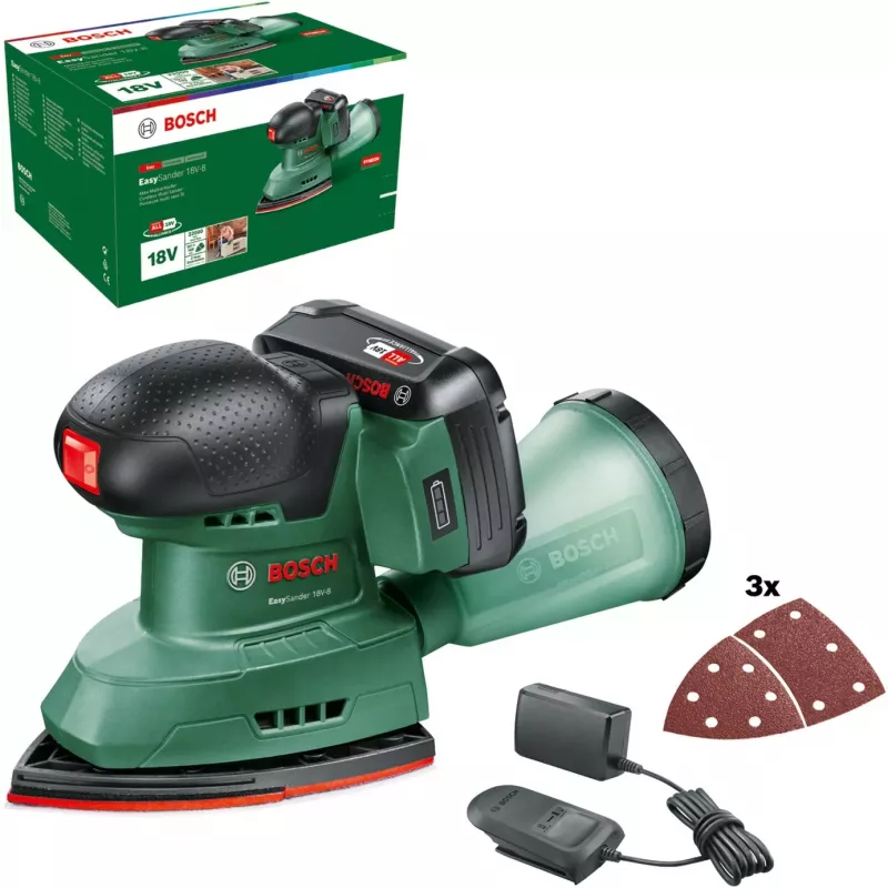 Bosch EasySander 18V-8 Juhtmeta mitmeotstarbeline lihvmasina komplekt 2.0Ah POWER FOR ALL