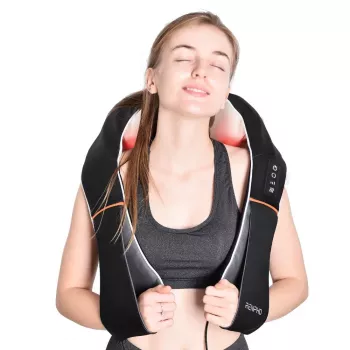RENPHO U-Neck 1 Shiatsu kaela- ja õlamassaažiseade soojendusega, 8 kahesuunalist pöörlevat sõlme, 3 kiirustaset, must
