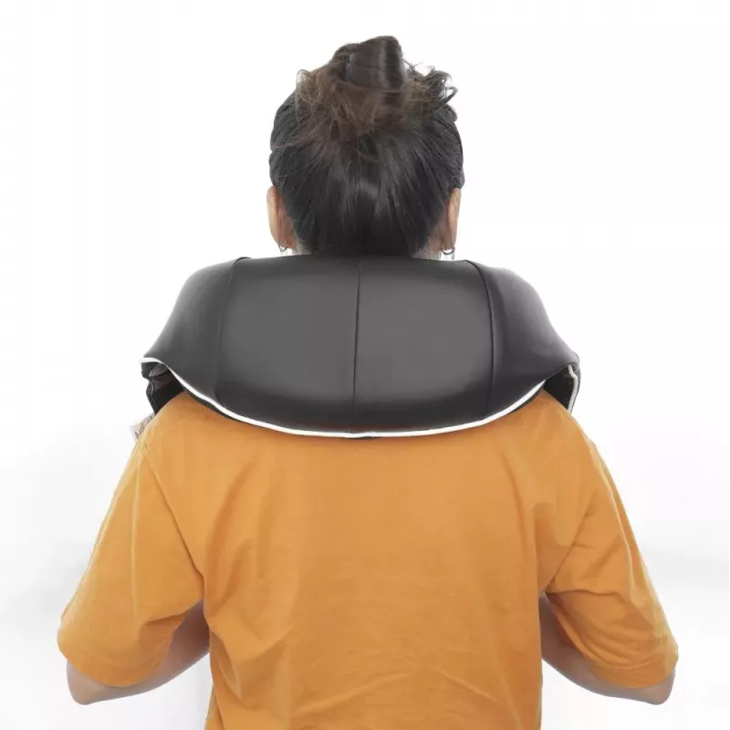 RENPHO U-Neck 1 Shiatsu kaela- ja õlamassaažiseade soojendusega, 8 kahesuunalist pöörlevat sõlme, 3 kiirustaset, must
