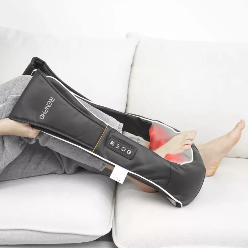 RENPHO U-Neck 1 Shiatsu kaela- ja õlamassaažiseade soojendusega, 8 kahesuunalist pöörlevat sõlme, 3 kiirustaset, must