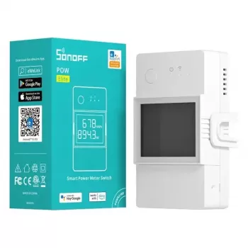 Sonoff POWR316D WiFi nutikas voolumõõtur lüliti energiamonitooringuga, 16A, 3500W, LCD-ekraan, töötab Alexaga ja Google Home'iga