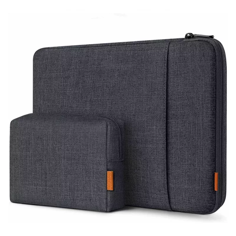 Inateck 16-tolline sülearvutiümbris tarvikukotiga, must-hall, veekindel polüester, YKK tõmblukk, lööke neelav, kriimustuskindel, sale ja kerge disain, ühilduv MacBook Pro 16 inch 2021-2023, Dell XPS 15, Surface Laptop 15