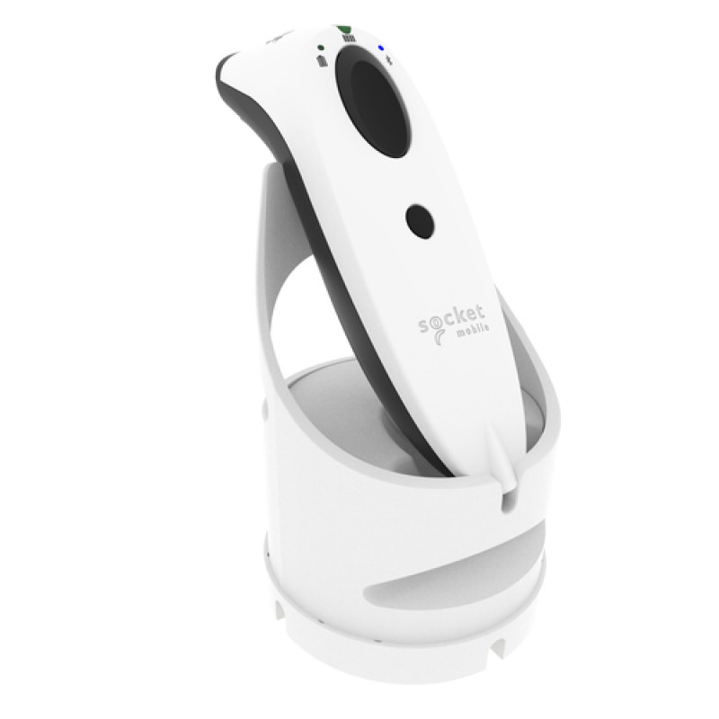 Socket Mobile SocketScan S720 Handheld Barcode Scanner 1D 2D Wireless Bluetooth White with Charging Cradle