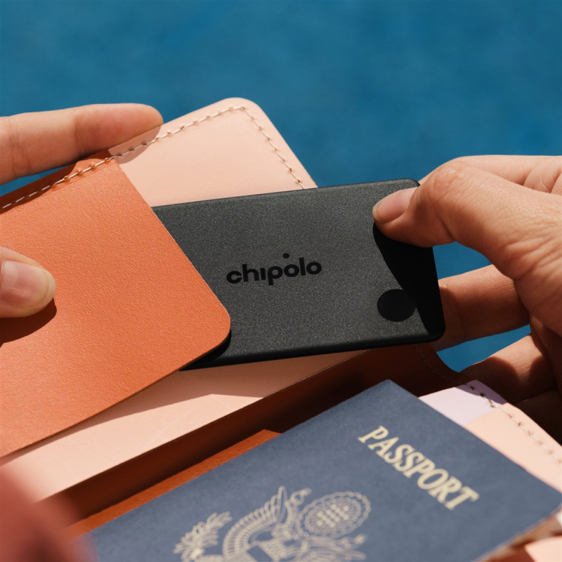 Chipolo CARD & LOOP Rechargeable Bluetooth Tracker Bundle for iOS & Android, Charcoal