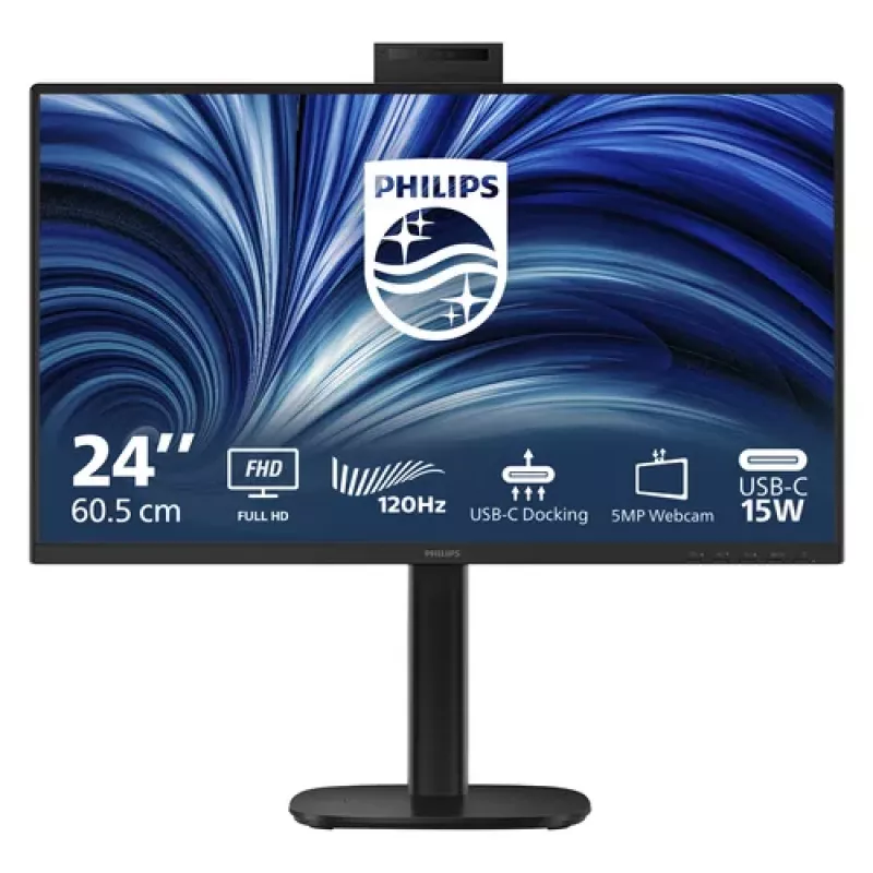 Philips 24B2U3301H 23.8 inch IPS Full HD Monitor - 75Hz, USB-C Hub, sisseehitatud veebikaamera ja kõlarid