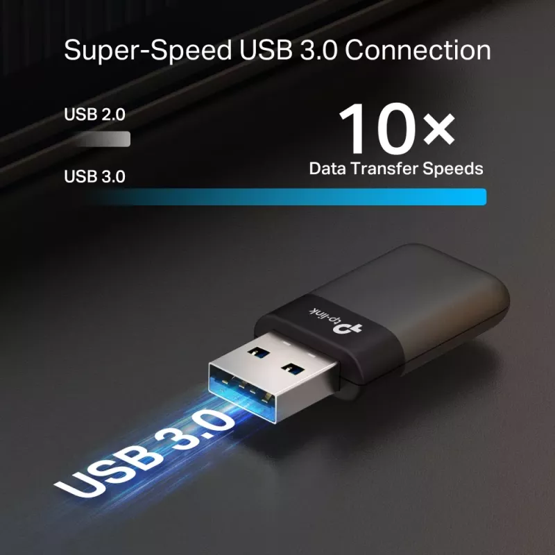 TP-LINK Archer TX23U AX1800 Mini Wi-Fi 6 Wireless USB Adapter, Dual-Band, USB 3.0, MU-MIMO, OFDMA, WPA3, Must