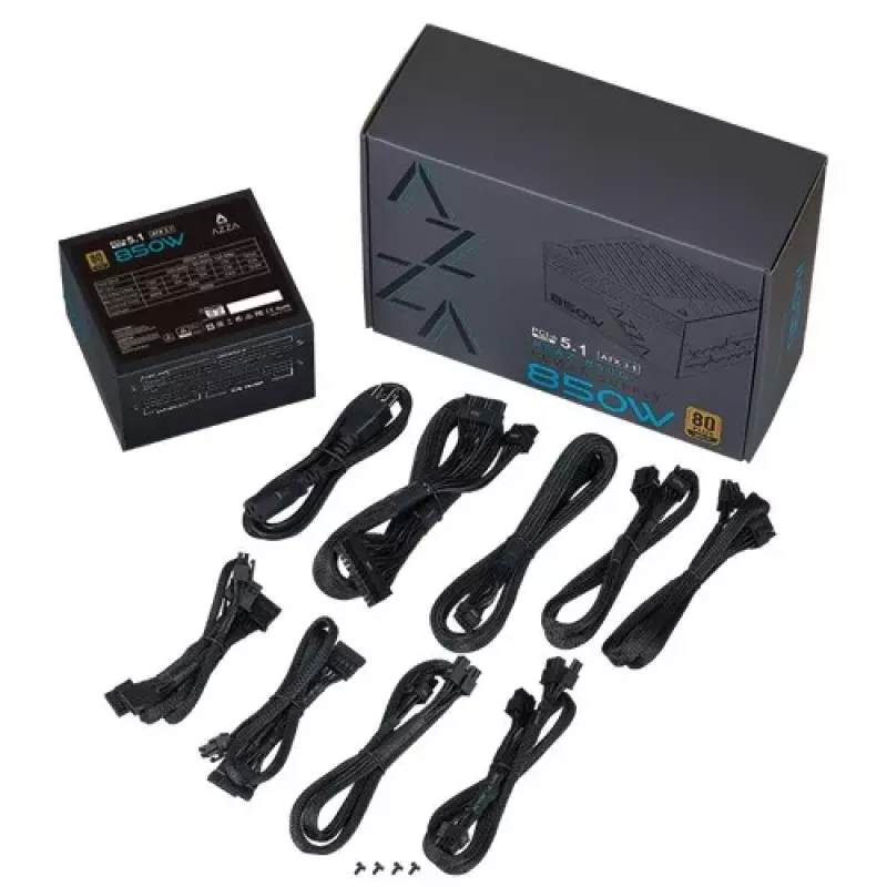AZZA PSAZ-850G 850W Täielikult Modulaarne ATX 3.1 PCIe 5.1 80+ Gold Toiteplokk