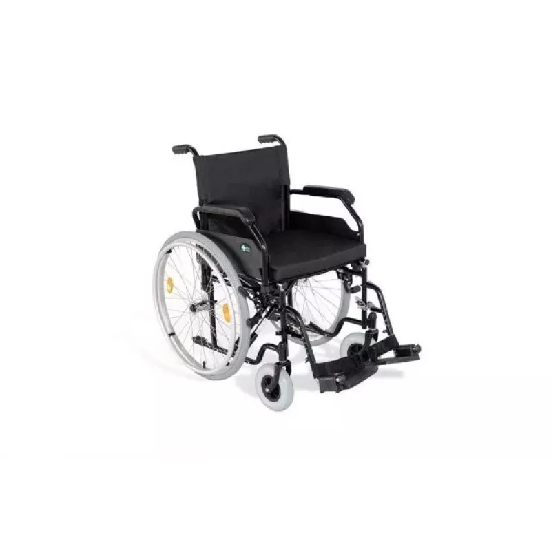 REHA FUND Steel Wheelchair RF-1/45/PN/CZA-624/PU - Manuaalne ratastool, istme laius 45 cm, kandevõime 120 kg, must