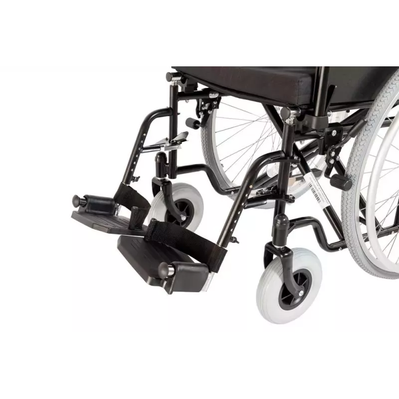 REHA FUND Steel Wheelchair RF-1/45/PN/CZA-624/PU - Manuaalne ratastool, istme laius 45 cm, kandevõime 120 kg, must