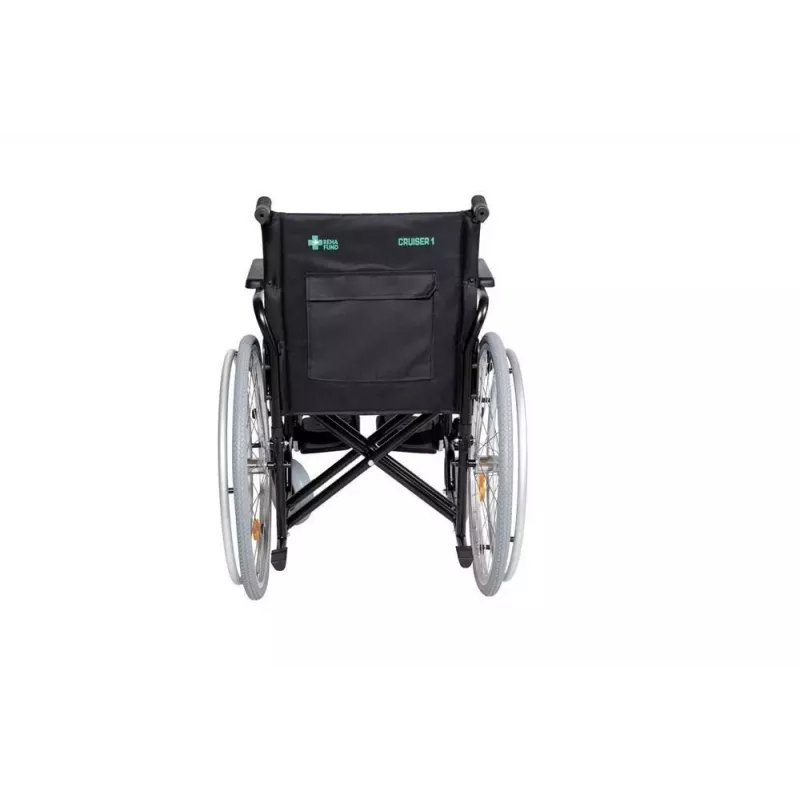 REHA FUND Steel Wheelchair RF-1/45/PN/CZA-624/PU - Manuaalne ratastool, istme laius 45 cm, kandevõime 120 kg, must