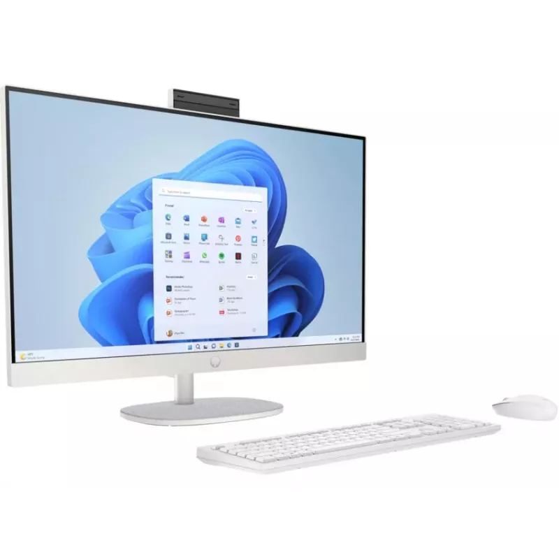 HP All-in-One 27-cr0024na lauaarvuti, 27 inch Full HD IPS-ekraan, Intel Core i7-1355U, 8GB DDR4 RAM, 512GB PCIe NVMe SSD, Windows 11 Home, Natural Silver (taastatud toode)