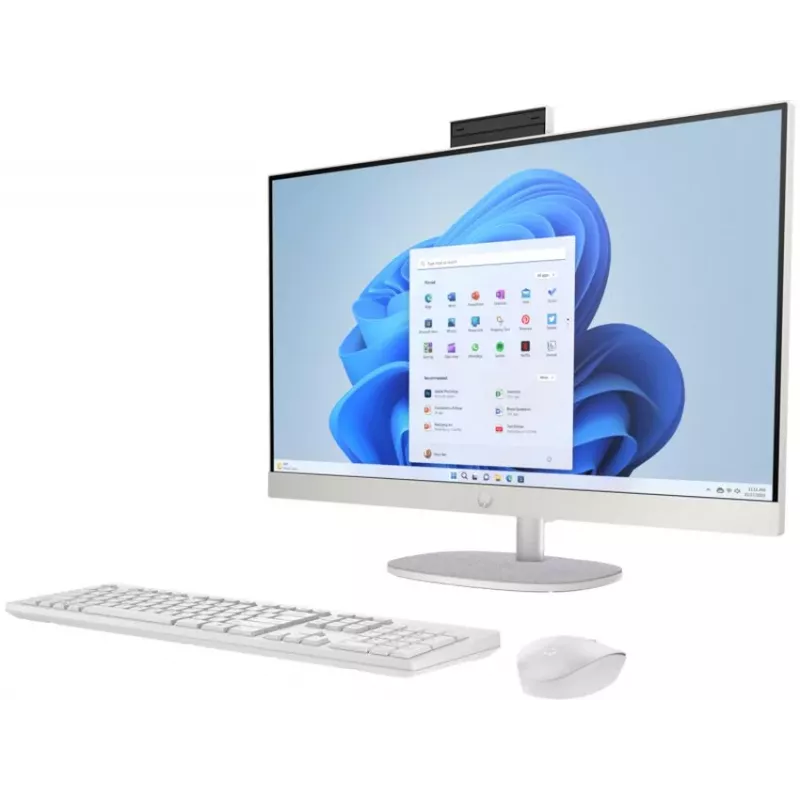 HP All-in-One 27-cr0024na lauaarvuti, 27 inch Full HD IPS-ekraan, Intel Core i7-1355U, 8GB DDR4 RAM, 512GB PCIe NVMe SSD, Windows 11 Home, Natural Silver (taastatud toode)