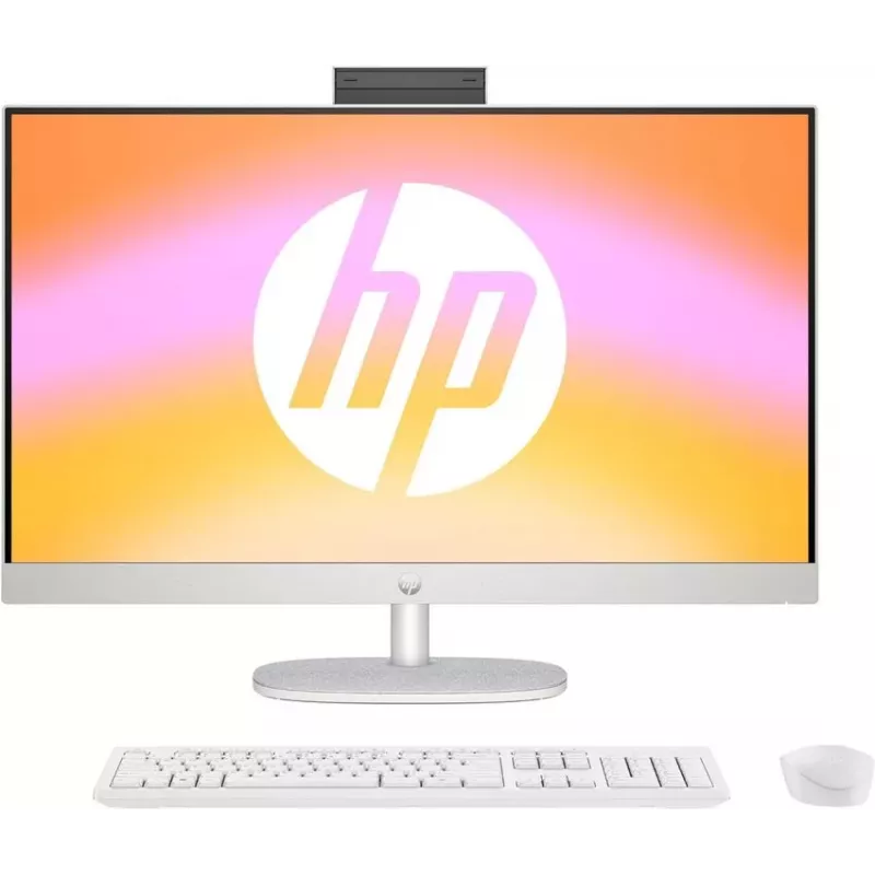 HP All-in-One 27-cr0024na lauaarvuti, 27 inch Full HD IPS-ekraan, Intel Core i7-1355U, 8GB DDR4 RAM, 512GB PCIe NVMe SSD, Windows 11 Home, Natural Silver (taastatud toode)
