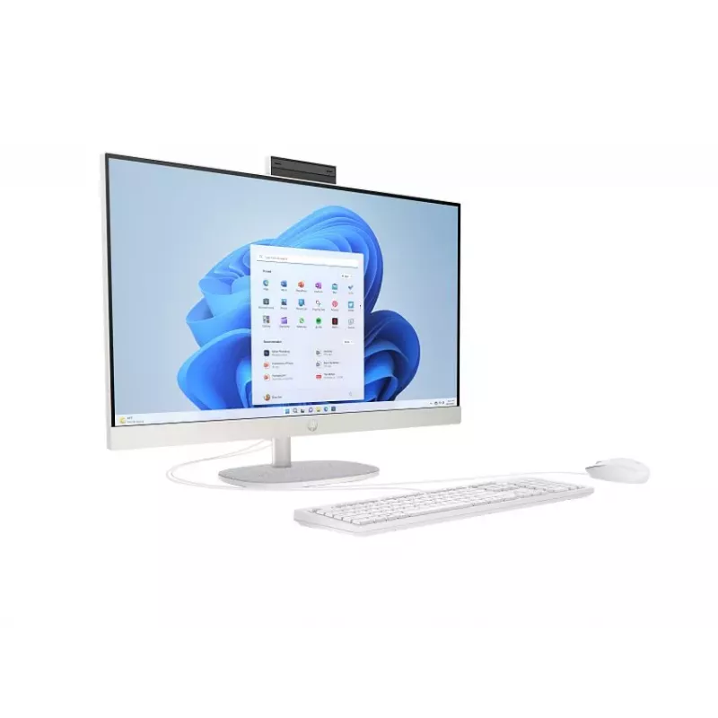 HP All-in-One 27-cr0004nc, AMD Ryzen 7 7730U, 32 GB RAM, 1 TB SSD, 27 inch Full HD IPS, Windows 11 Home, White (taastatud toode)
