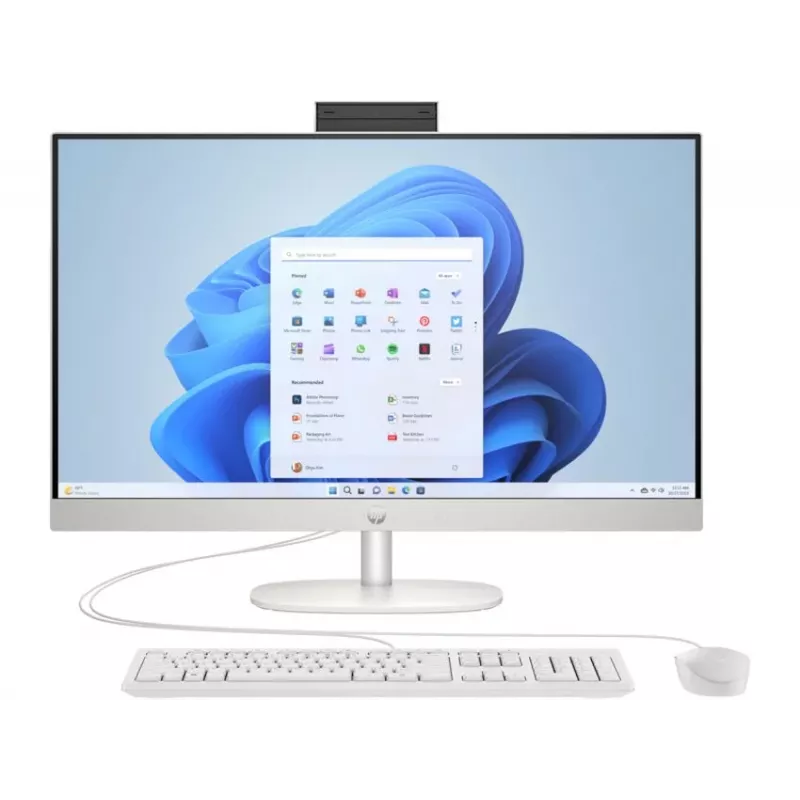 HP All-in-One 27-cr0042nf lauaarvuti, AMD Ryzen 5 7520U, 16 GB RAM, 512 GB SSD, 27 inch Full HD IPS-ekraan, Windows 11 Home, valge (taastatud toode)