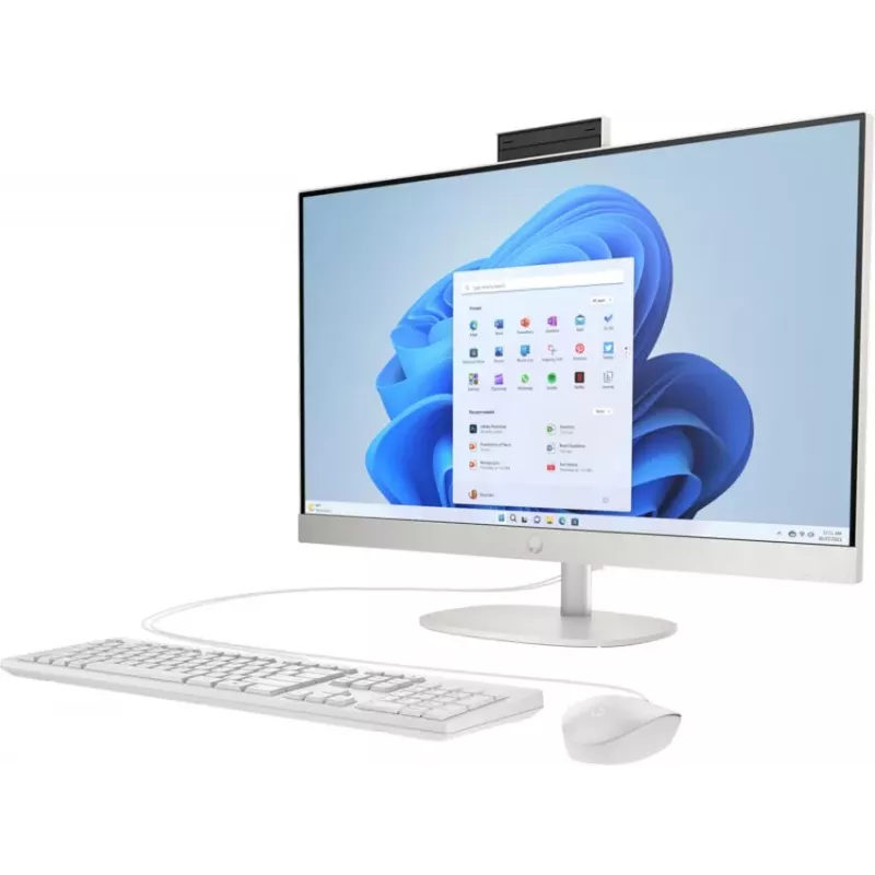 HP All-in-One 27-cr0042nf lauaarvuti, AMD Ryzen 5 7520U, 16 GB RAM, 512 GB SSD, 27 inch Full HD IPS-ekraan, Windows 11 Home, valge (taastatud toode)