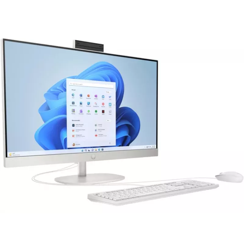 HP All-in-One 27-cr0042nf lauaarvuti, AMD Ryzen 5 7520U, 16 GB RAM, 512 GB SSD, 27 inch Full HD IPS-ekraan, Windows 11 Home, valge (taastatud toode)