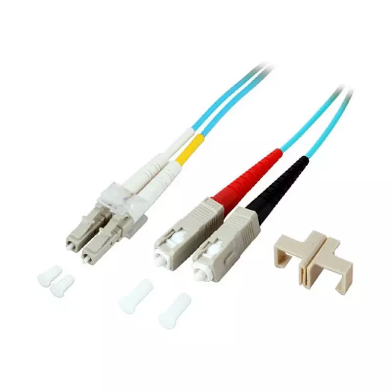 EFB Elektronik ECOFIBER Fiiberoptiline Paigalduskaabel LC/UPC kuni LC/UPC Duplex OM3 1m LSZH Aqua